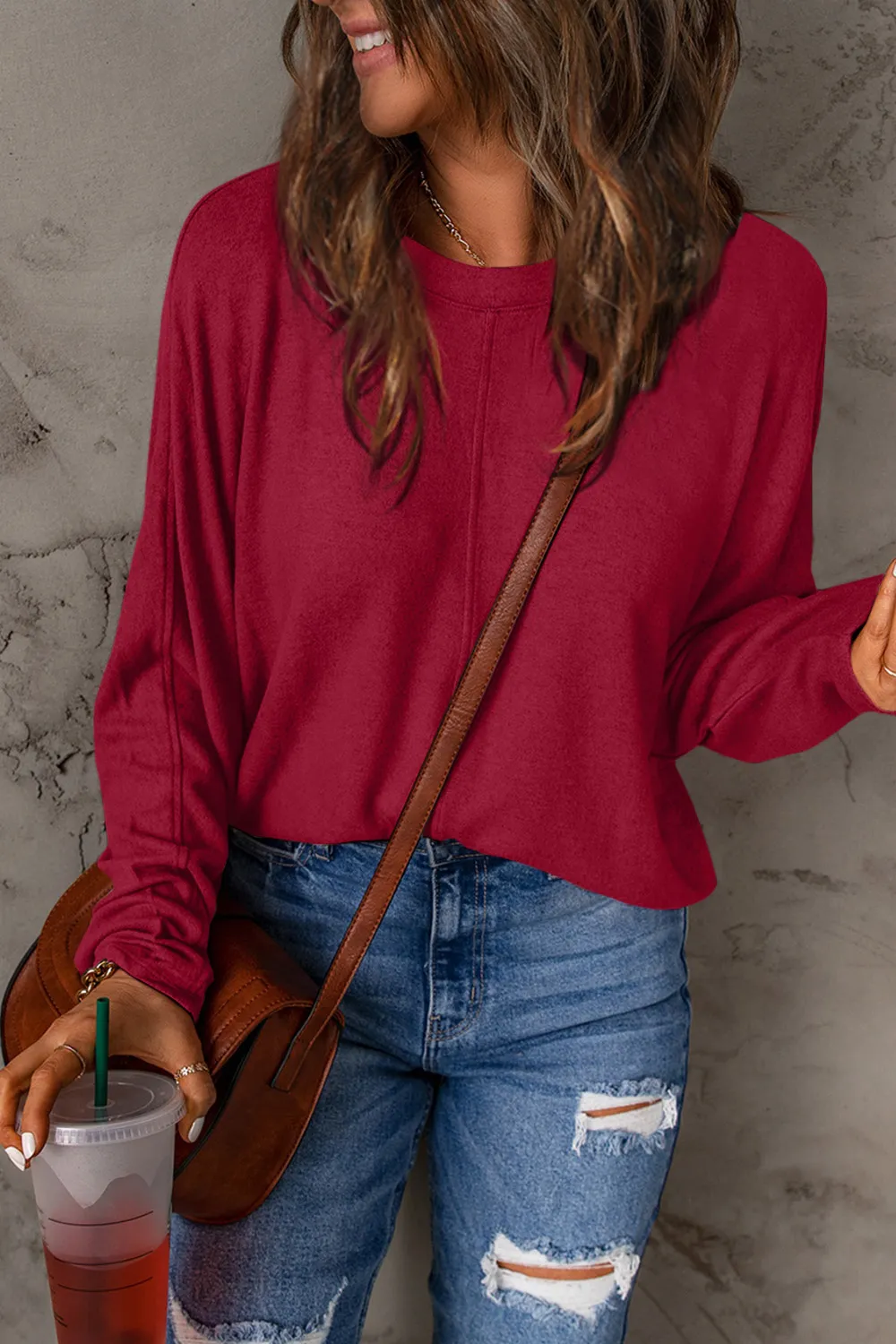 Full Size Round Neck Long Sleeve T-Shirt, image 13