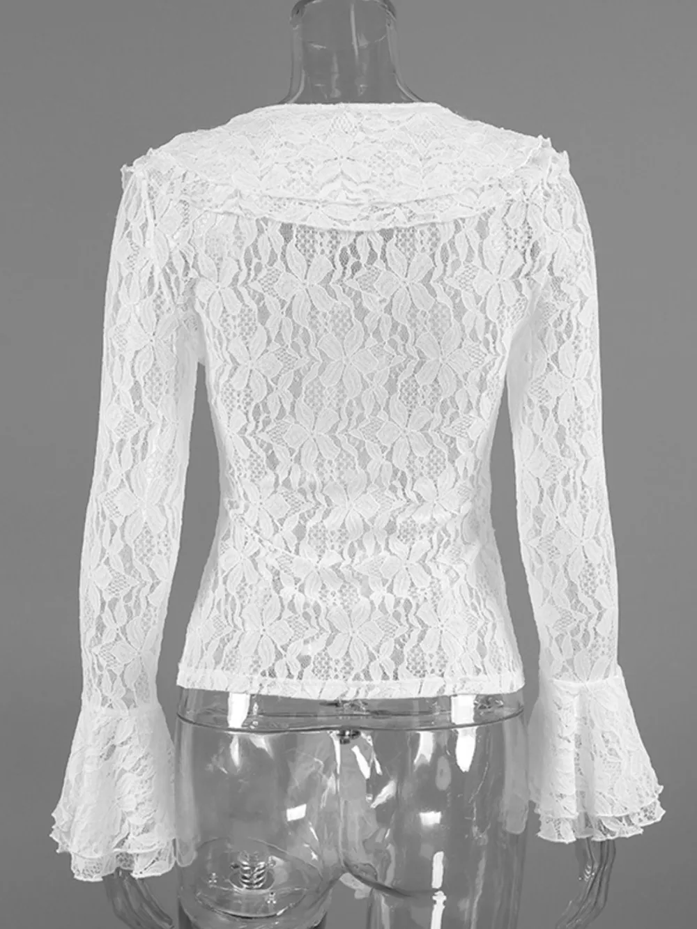 Ruffle Lace Flounce Sleeve Blouse, image 9