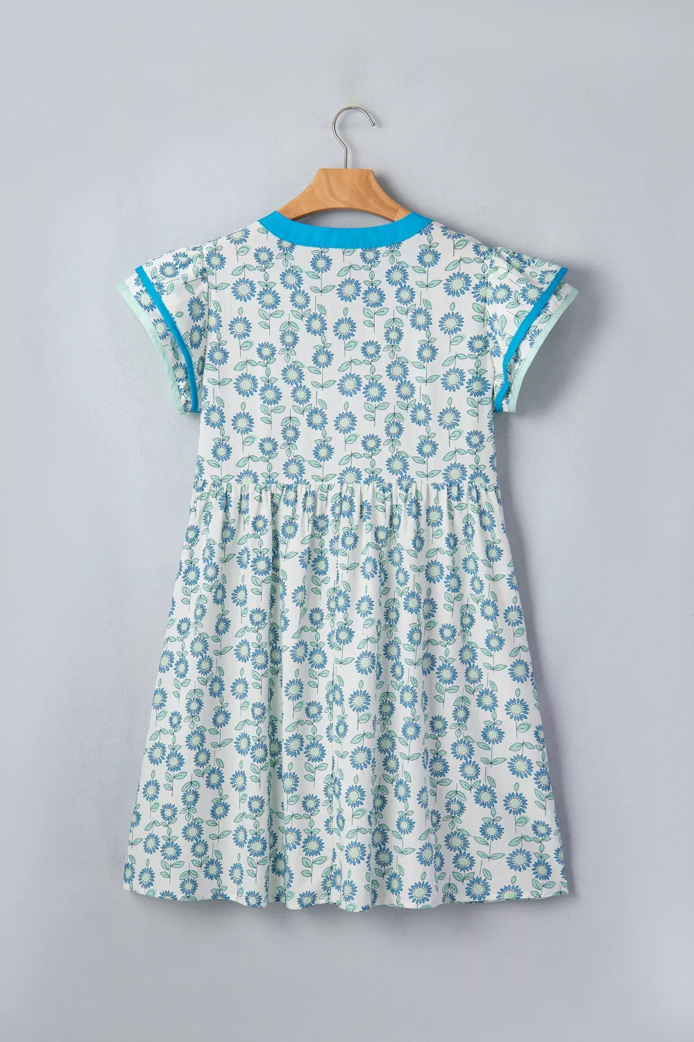 Printed Notched Cap Sleeve Dress, image 8
