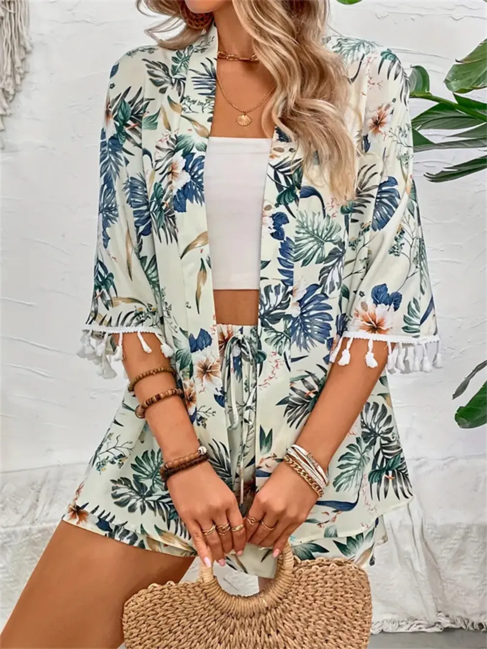Printed Half Sleeve Top and Shorts Set, image 4