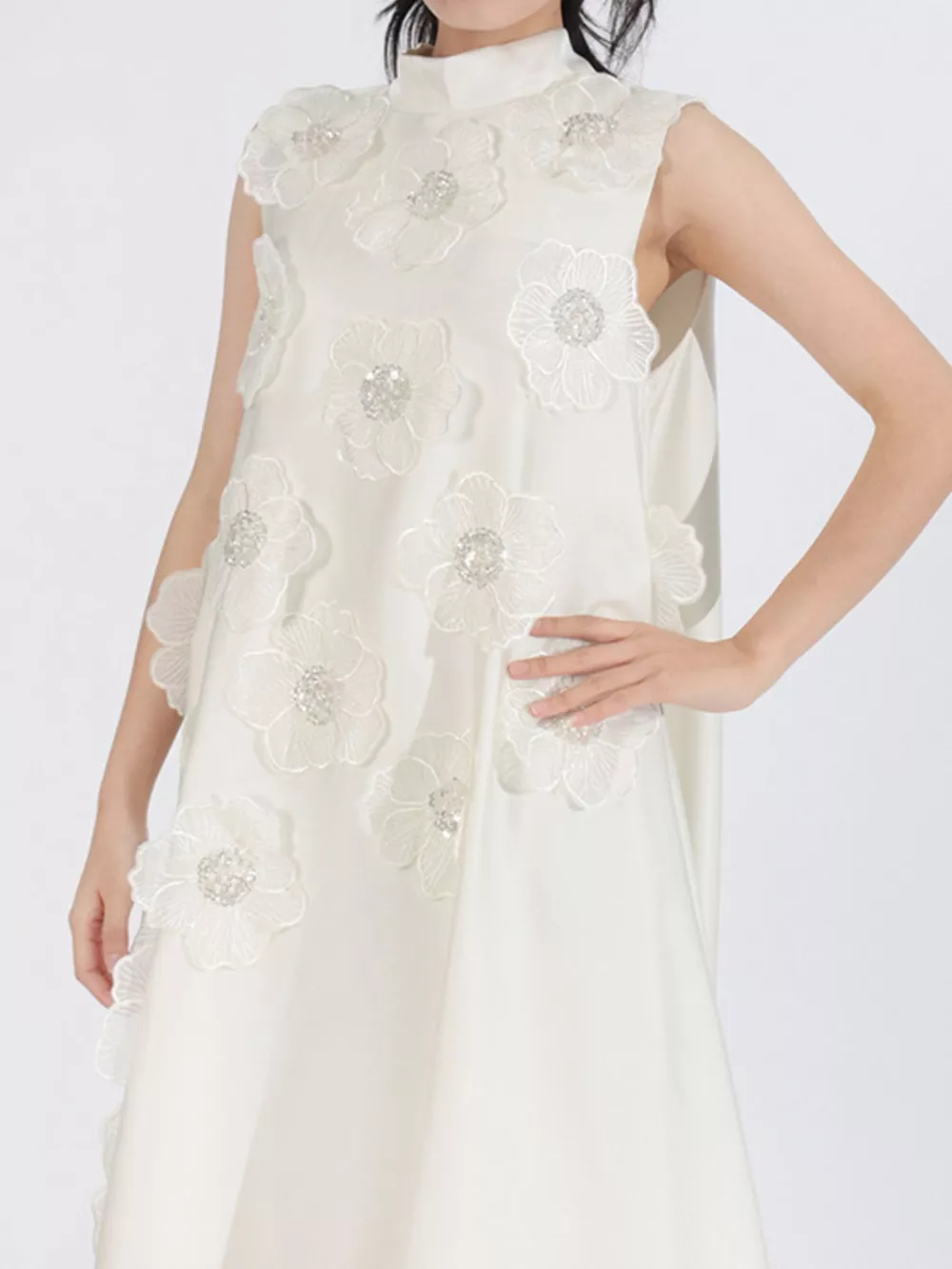 Floral Embellished Sleeveless Maxi Dress, image 4