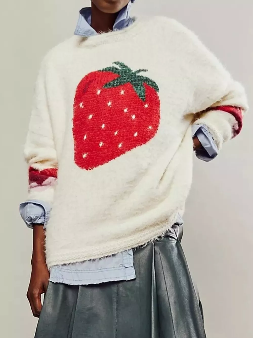 Fruit Round Neck Long Sleeve Sweater, image 7