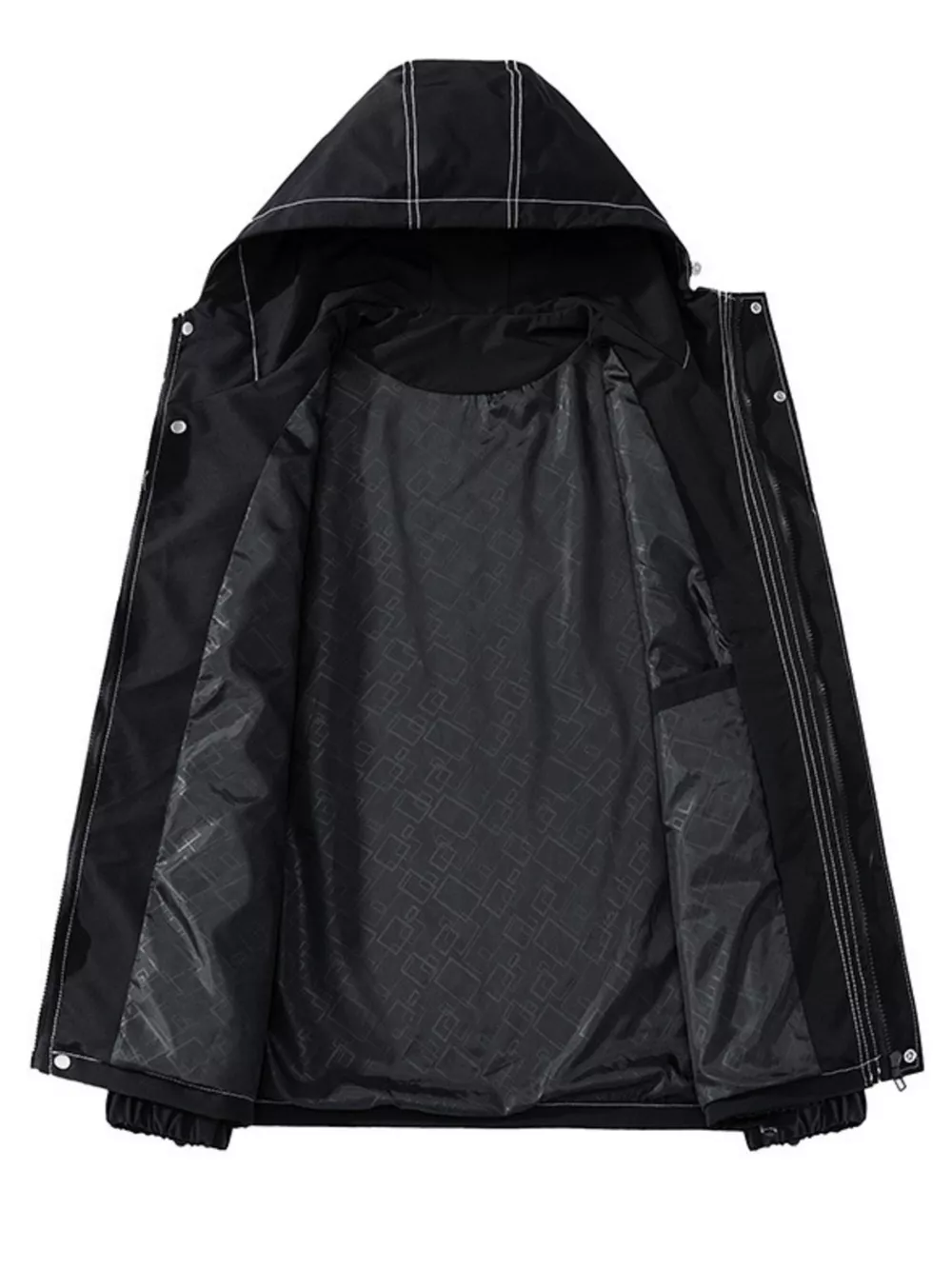 Men's Plus Size Drawstring Hooded Jacket, image 2