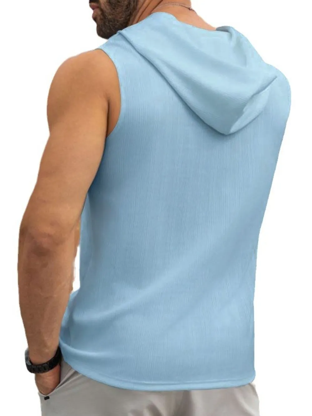 Men's Lace Up Hooded Top, image 5