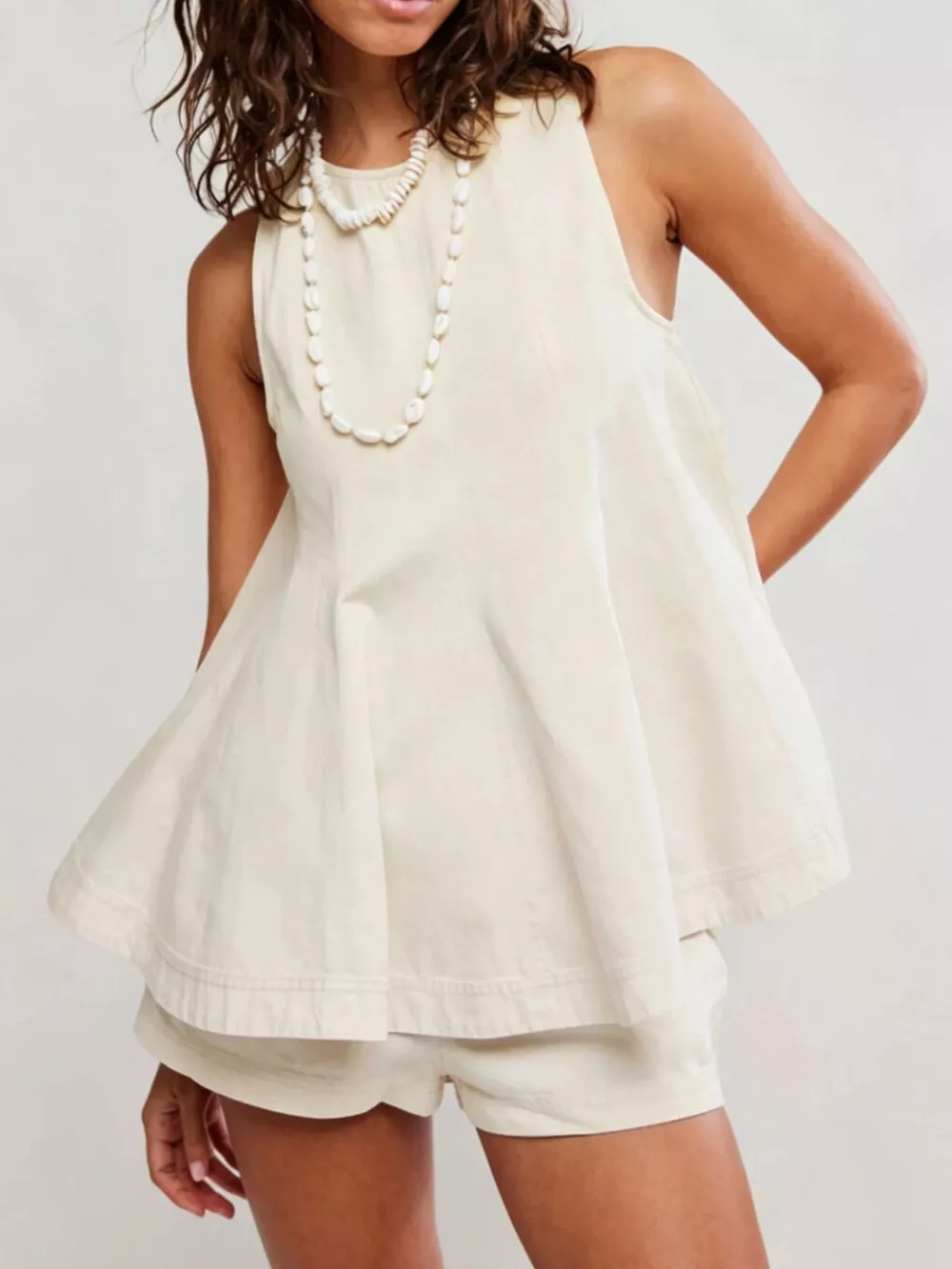 Sleeveless Top and Shorts Denim Set, image 10