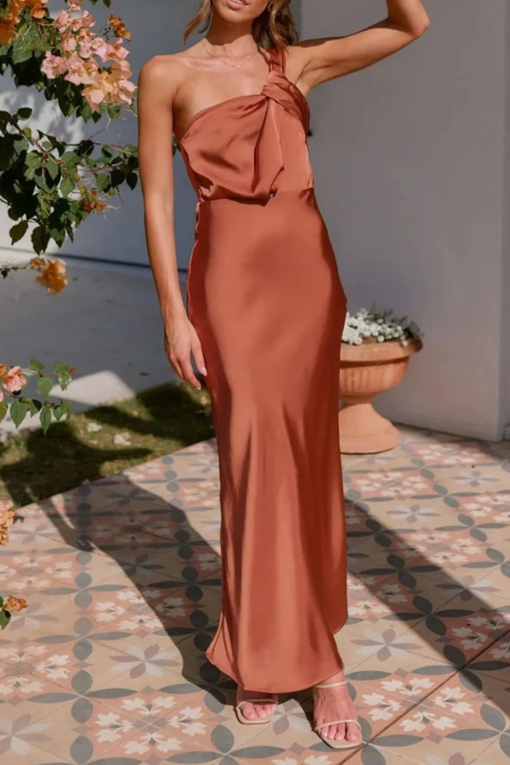 One Shoulder Sleeveless Maxi Dress, image 3