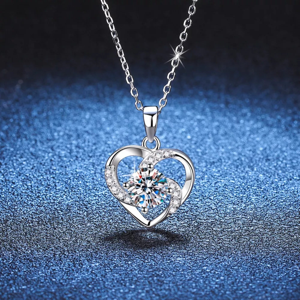 925 Sterling Silver Zircon Heart Necklace, image 3