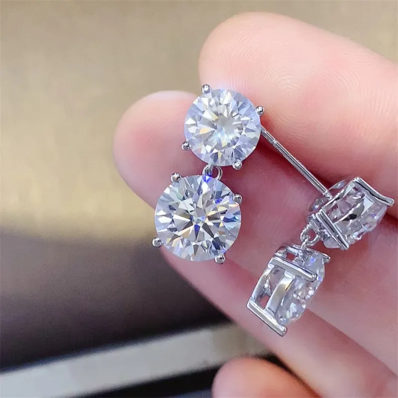 10 Carat Moissanite 925 Sterling Silver Earrings, image 7