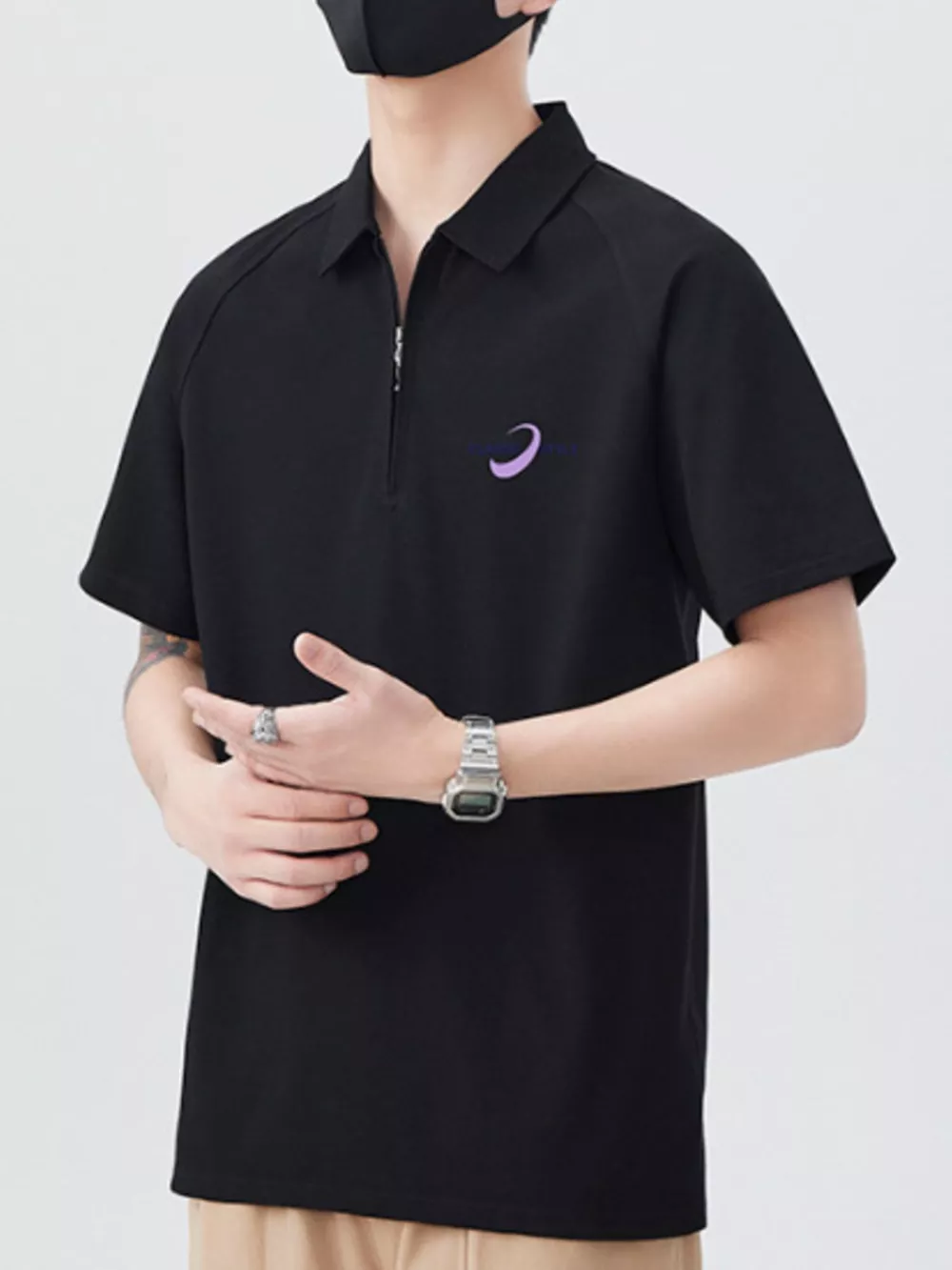 Men's Plus Size Collared Neck Short Sleeve Polo, image 3