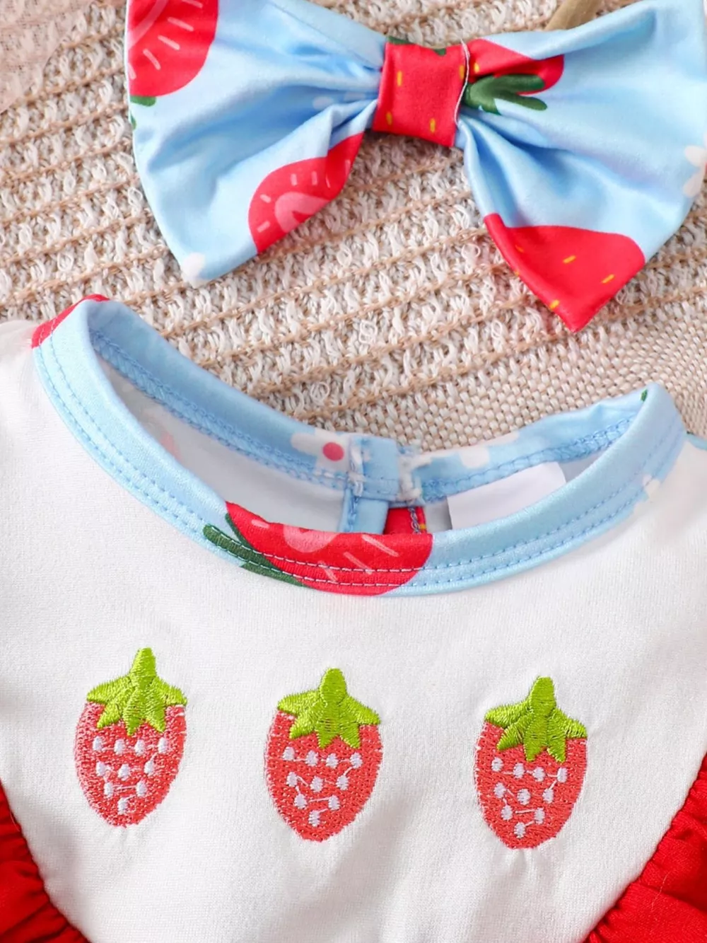 Children's Printed Ruffle Trim One-Piece with Headband, image 6