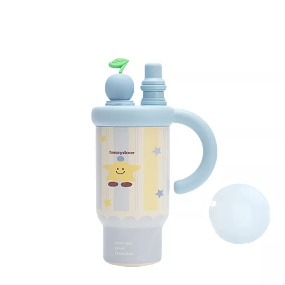 Colorful Cartoon Water Bottles with Straw and Handle, image 7