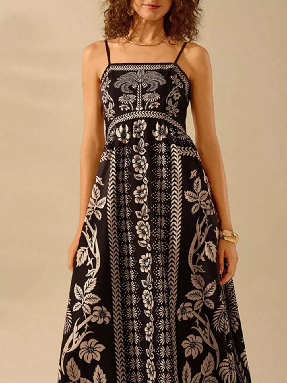 Floral Print Spaghetti Strap Maxi Dress