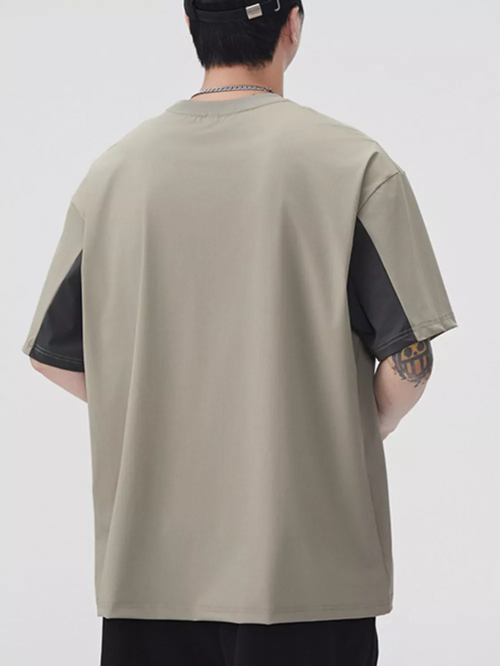 Men's Plus Size Color Block Short Sleeve T-Shirt, image 3
