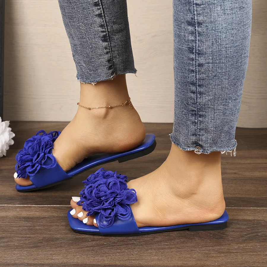 Floral Embellished Flat Sandals, image 9