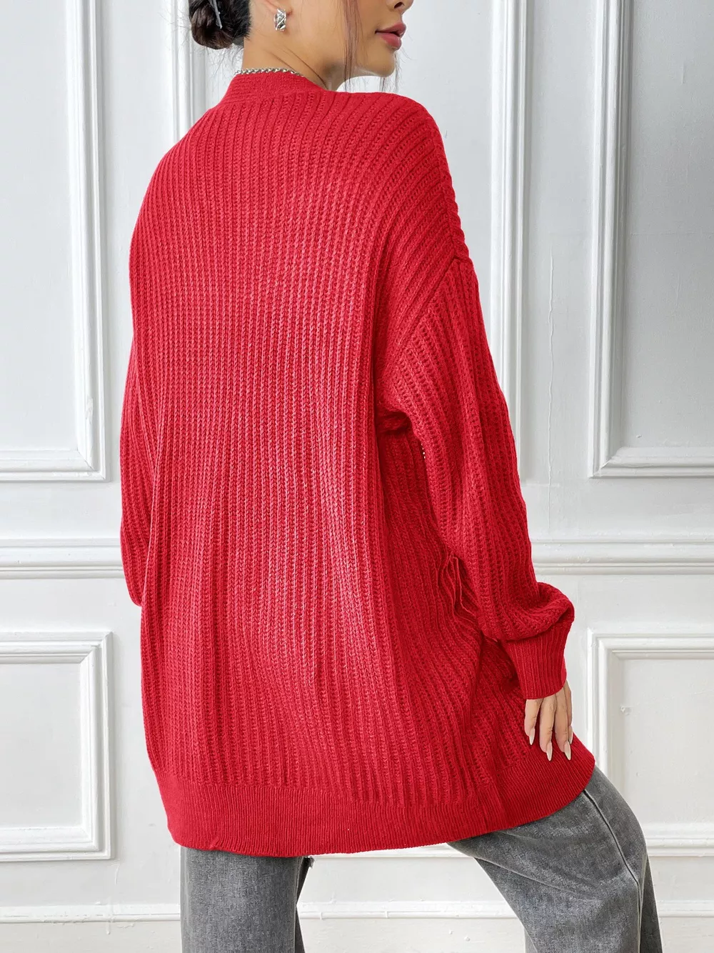 Open Front Drop Shoulder Cardigan, image 23