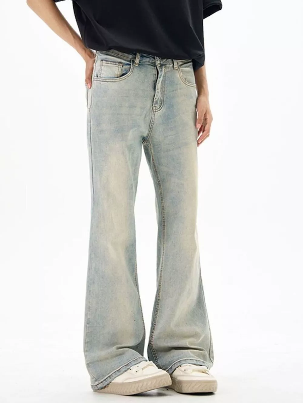 Men's Wash Flare Jeans, image 3