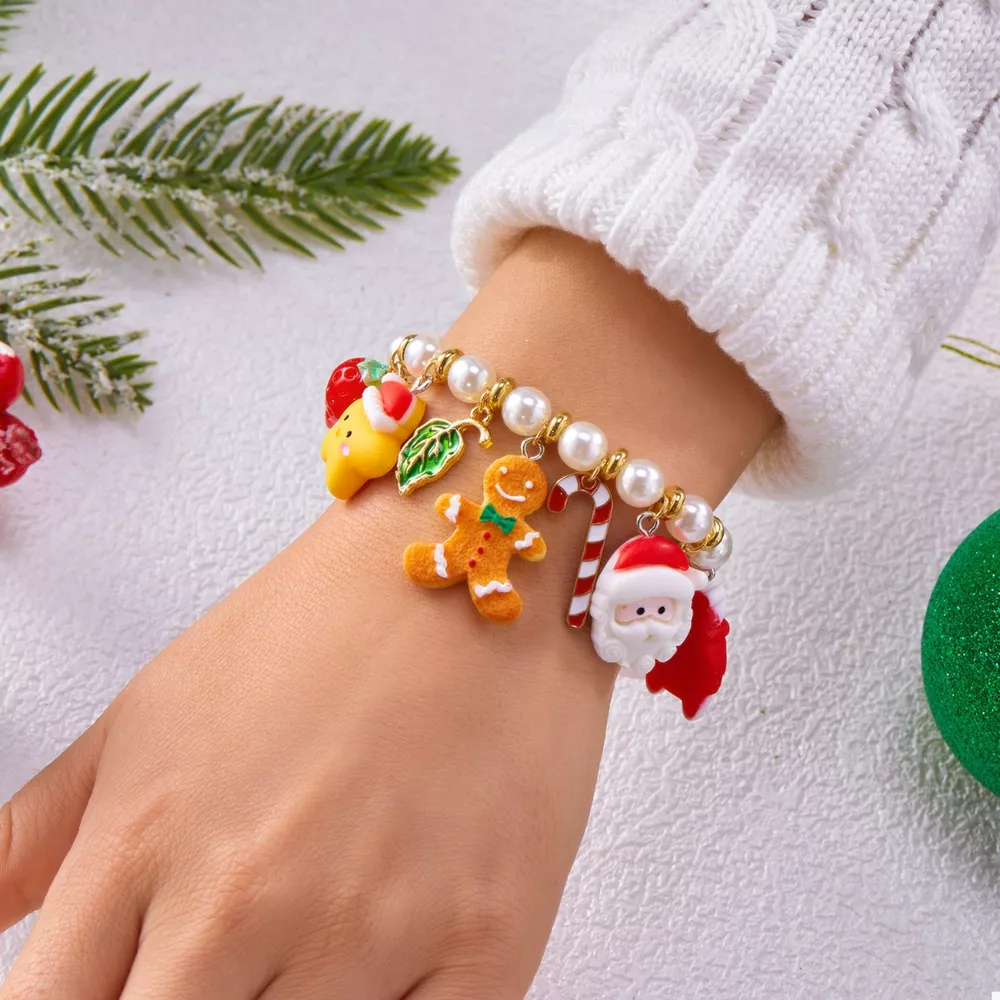 Christmas Charm Pearl Bracelet, image 6