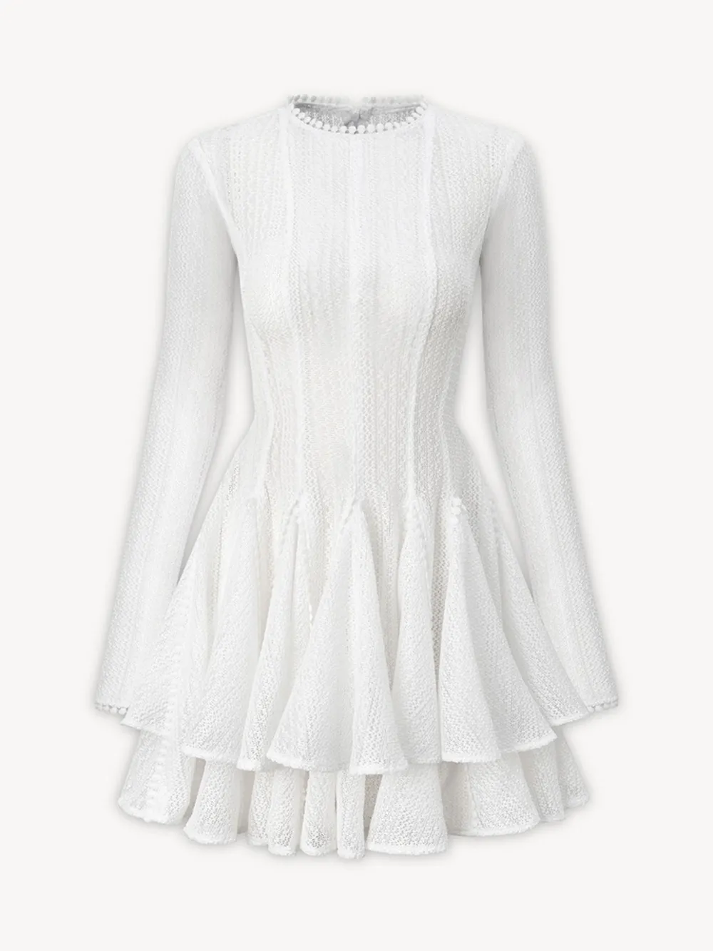 Layered Round Neck Long Sleeve Dress, image 4