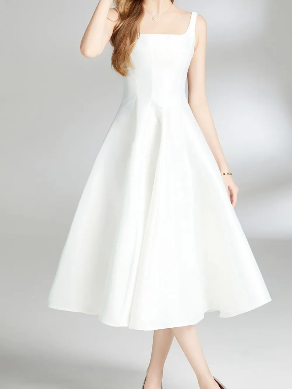 A-Line Silhouette Midi Sleeveless Dress, image 9