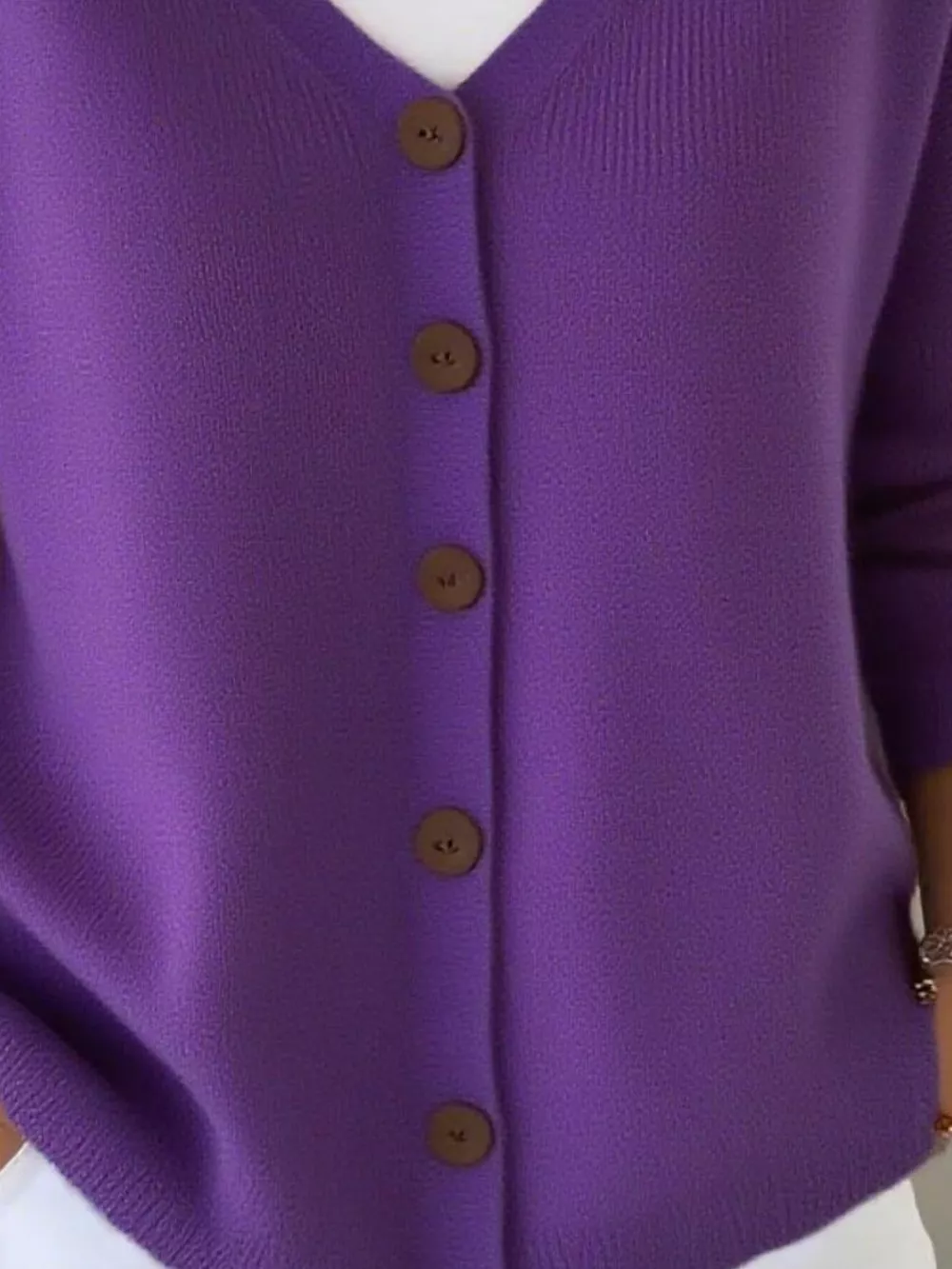 Full Size V-Neck Button-Down Knit Cardigan Plus Size, image 6