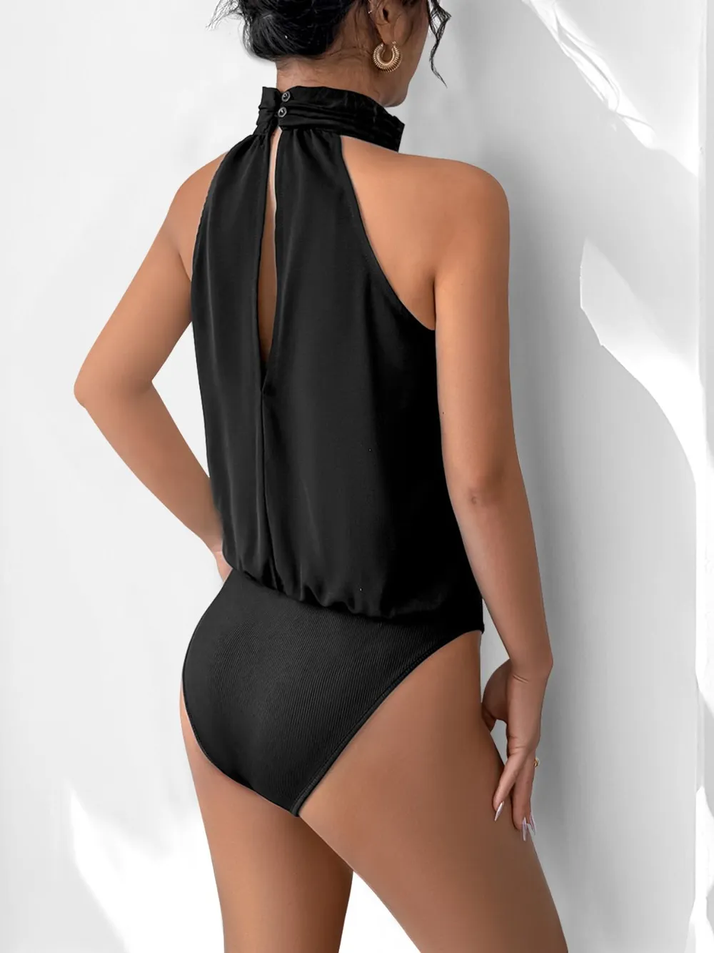 3D Flower Grecian Neck Bodysuit, image 3