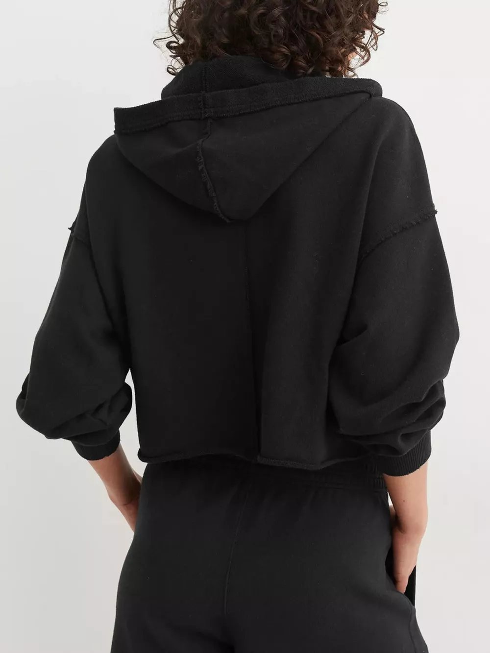 Exposed Seam Dropped Shoulder Hoodie, image 10