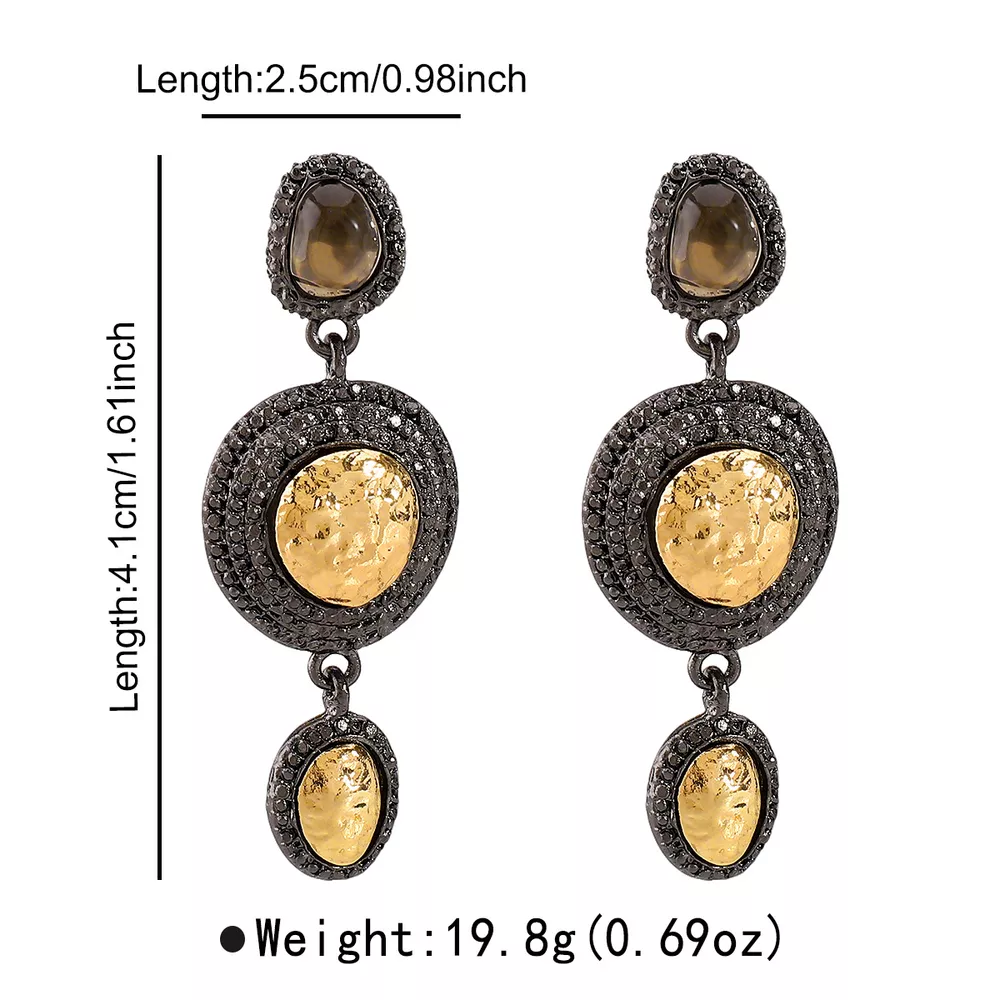 Vintage-Inspired Dangle Earrings with Gold Accents, image 4