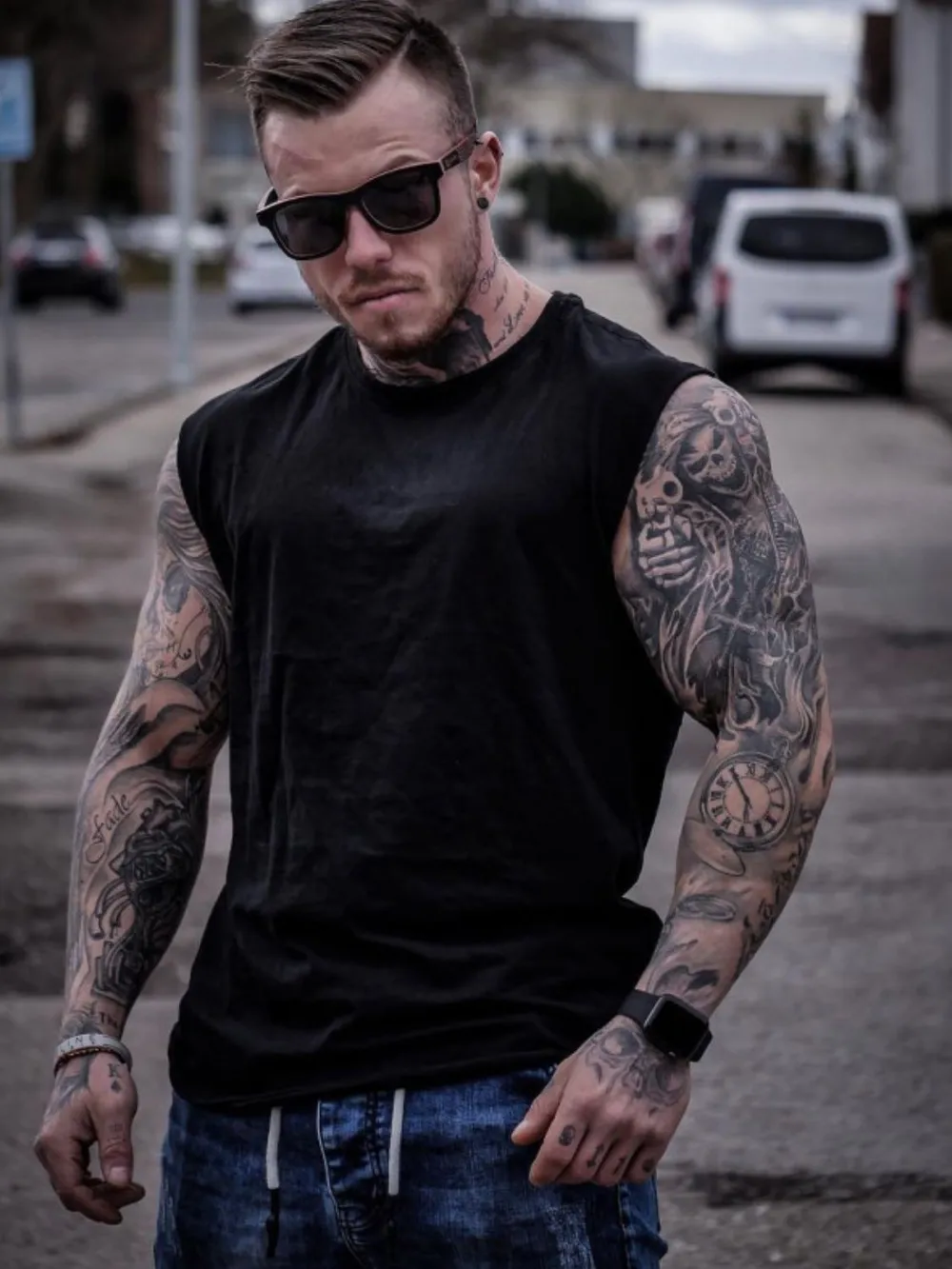 Men's Plus Size Round Neck Tank