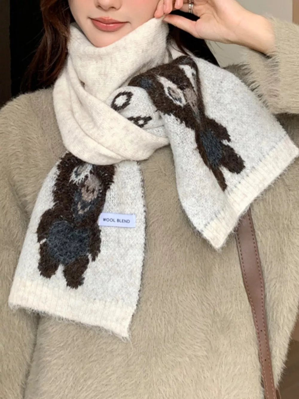Koala Pattern Winter Scarf, image 10