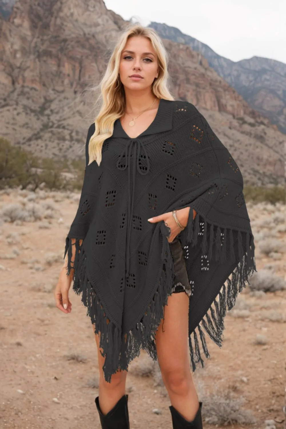 Tassel Hem Knit Cover Up, image 3