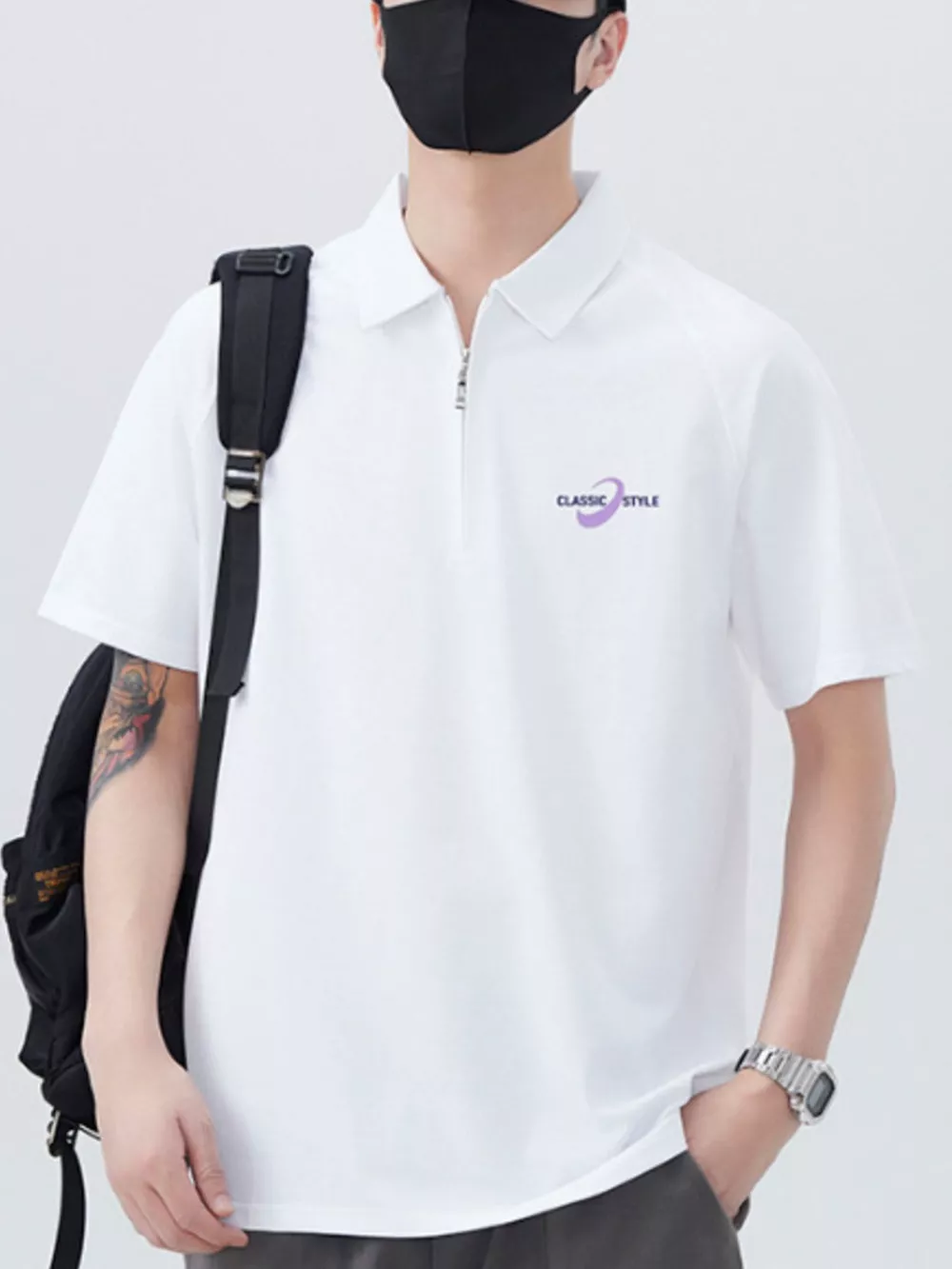 Men's Plus Size Collared Neck Short Sleeve Polo, image 9