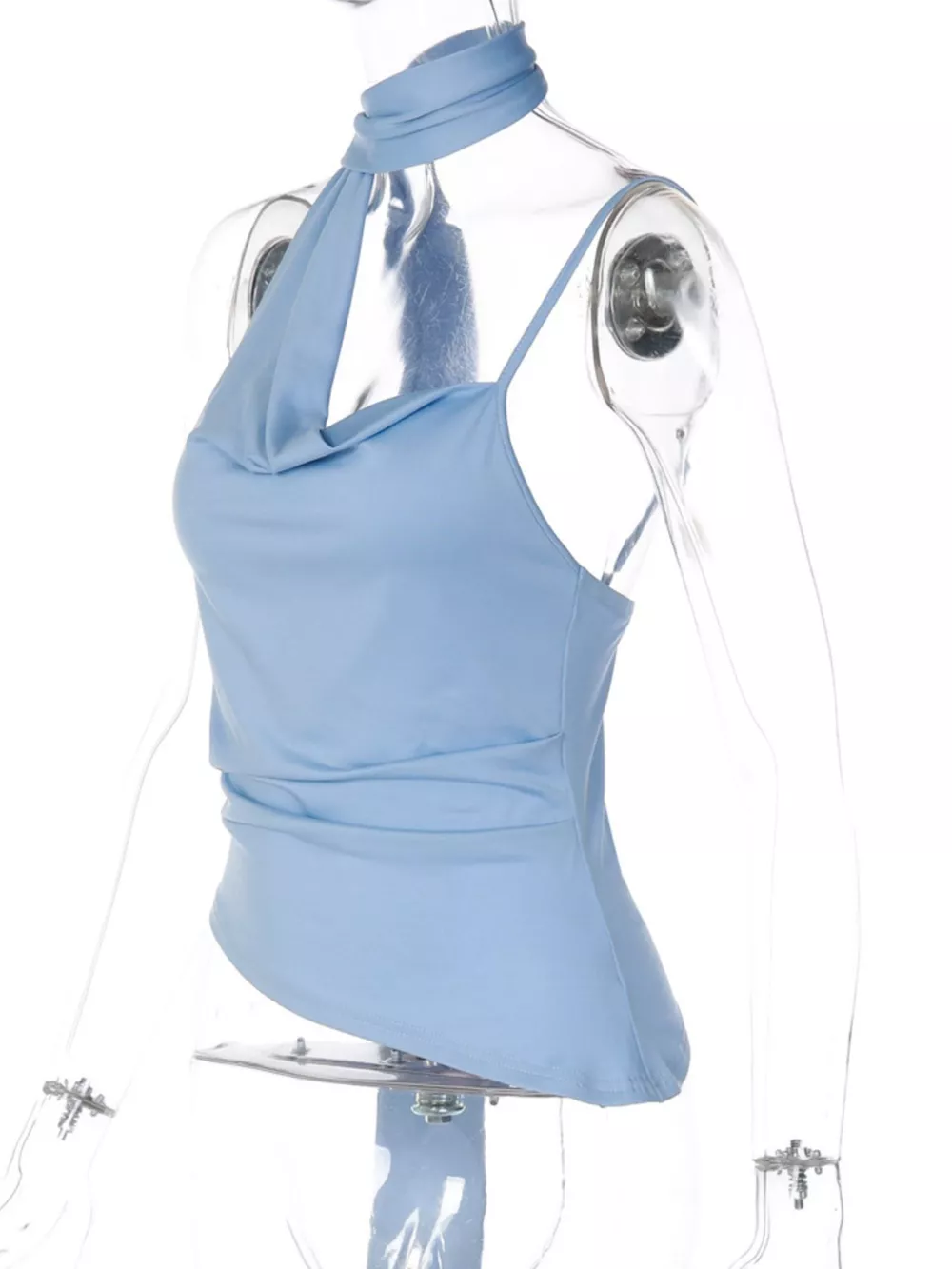 Asymmetrical Neckline Ruched Cami, image 8