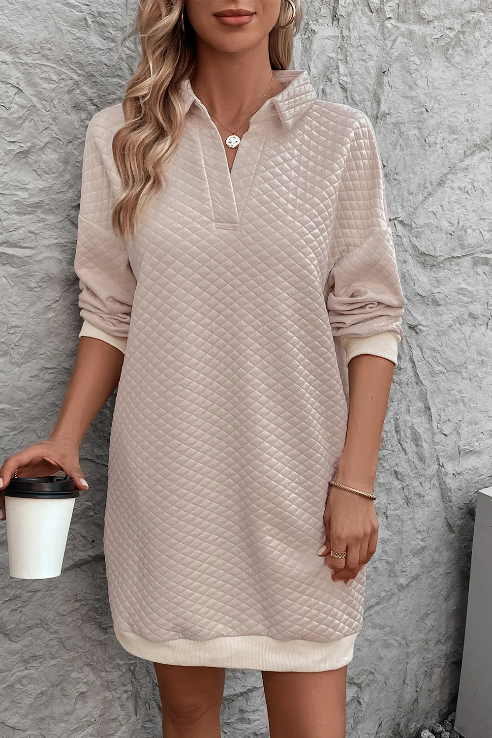 Johnny Collar Dropped Shoulder Dress, image 4
