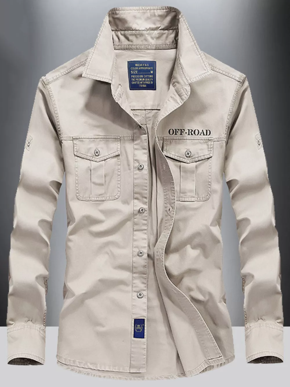Men's Plus Size Button Up Long Sleeve Shirt, image 5