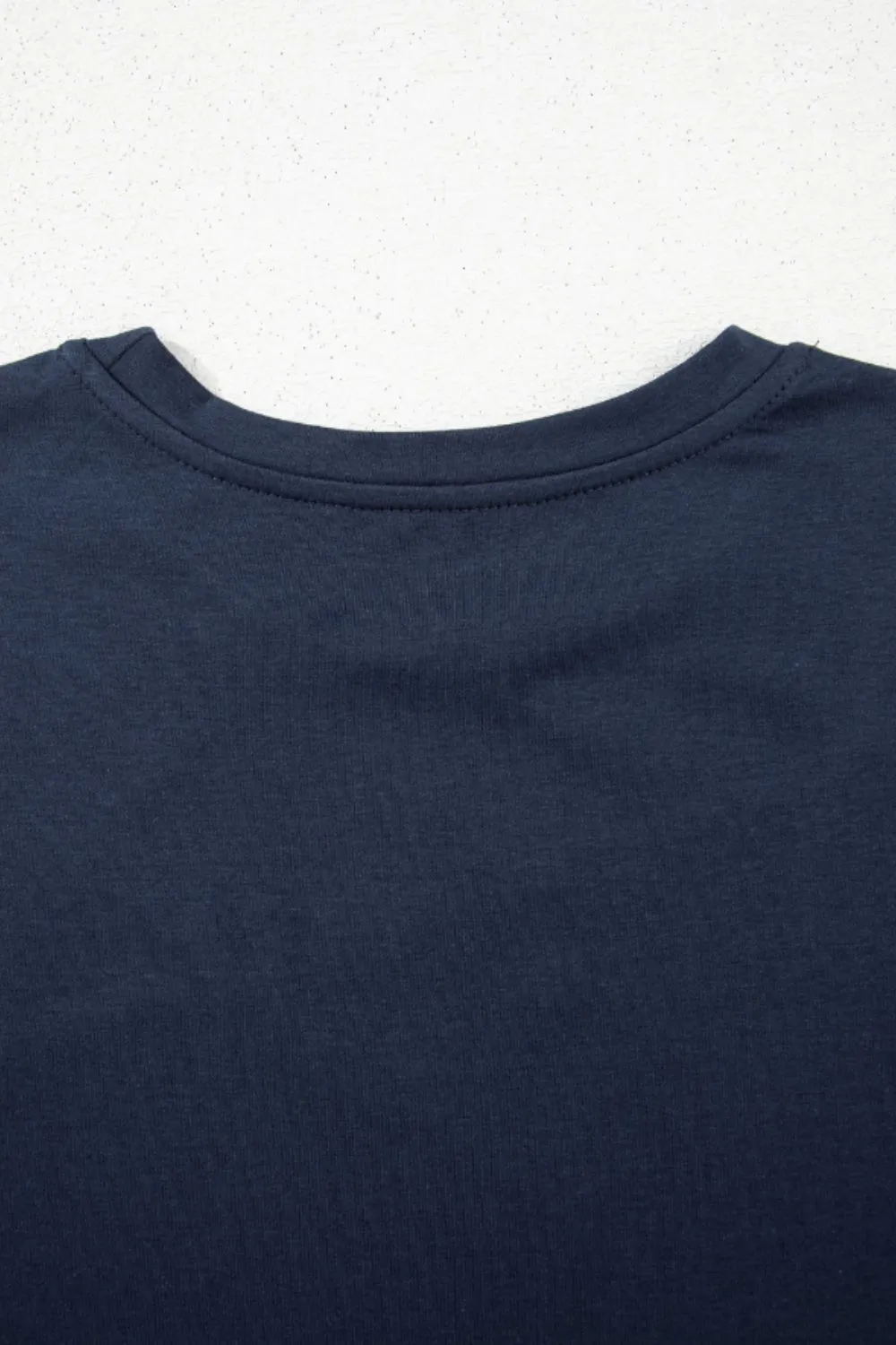 Solid Color Round Neck T Shirt, image 6