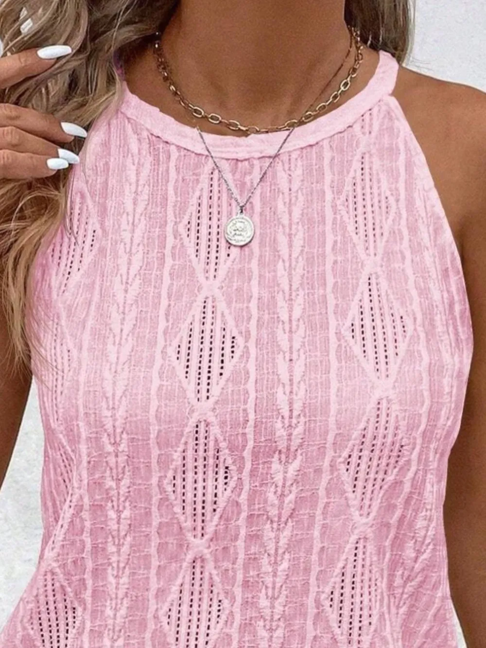 Textured Round Neck Tank, image 4