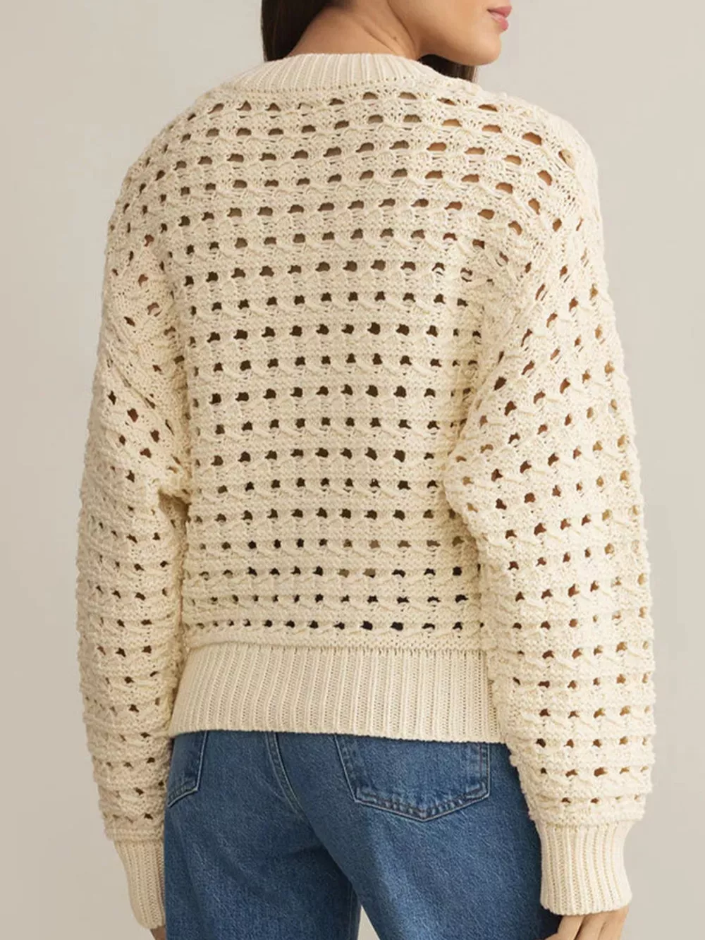 Openwork Zip-Up Cardigan, image 3