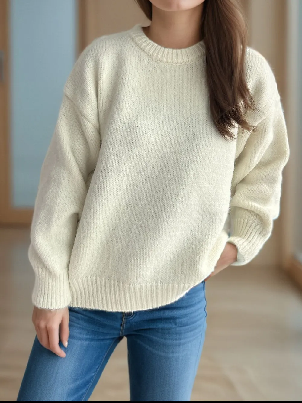 Round Neck Long Sleeve Sweater, image 13