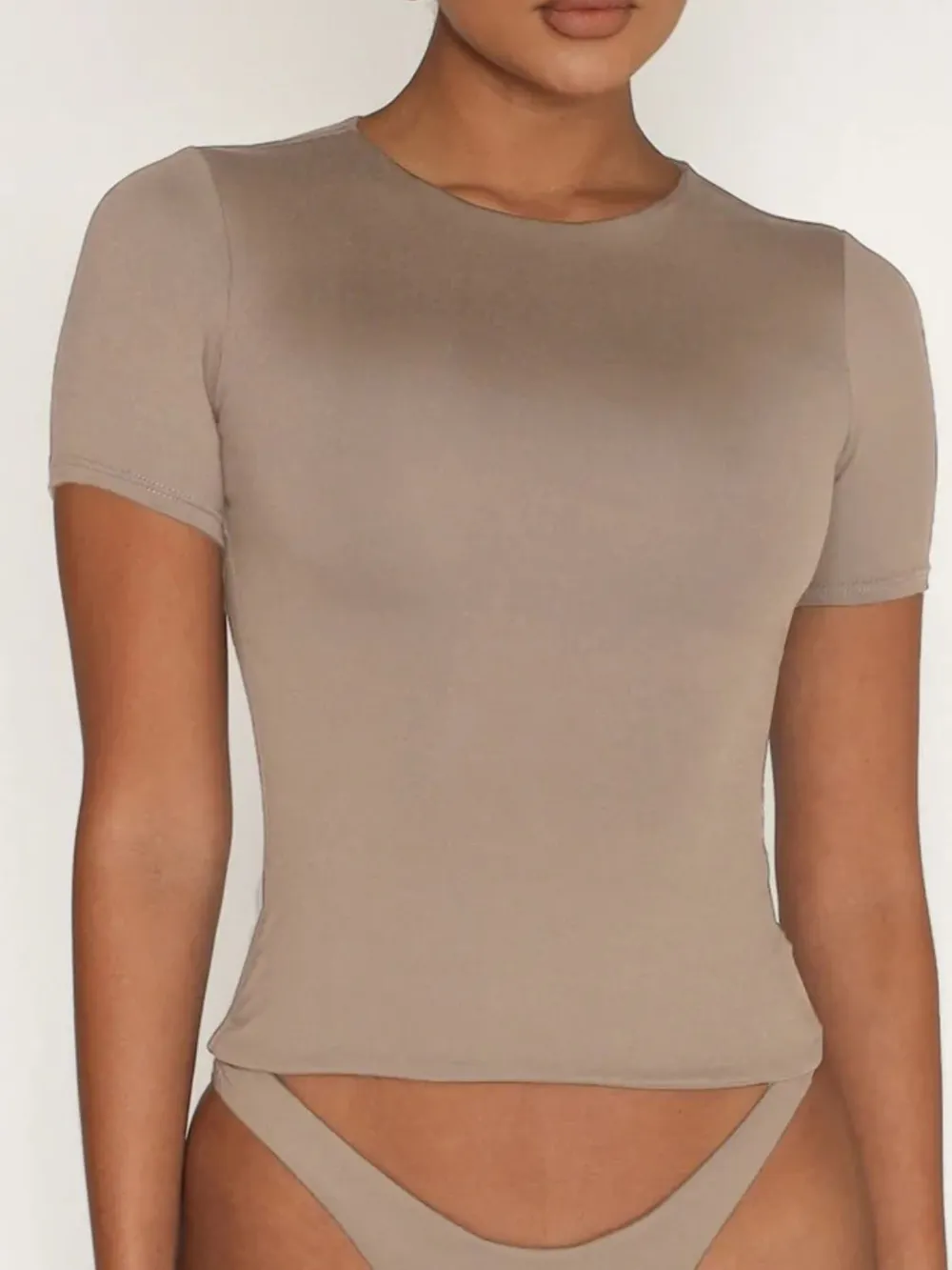 Round Neck Short Sleeve Swim Top, image 13
