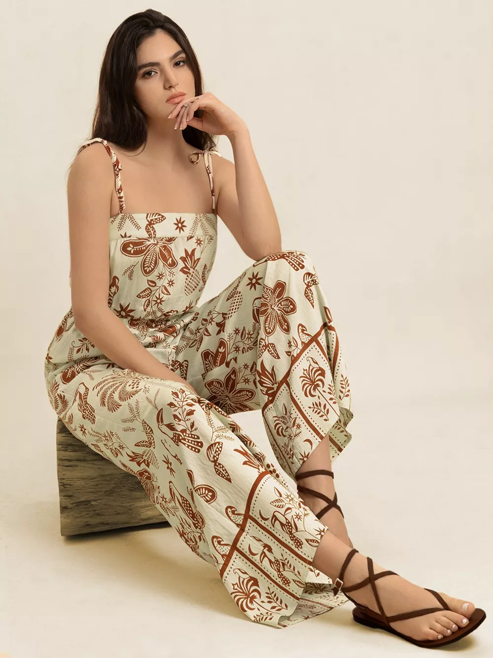 Tie Strap Wide Leg Jumpsuit, image 5