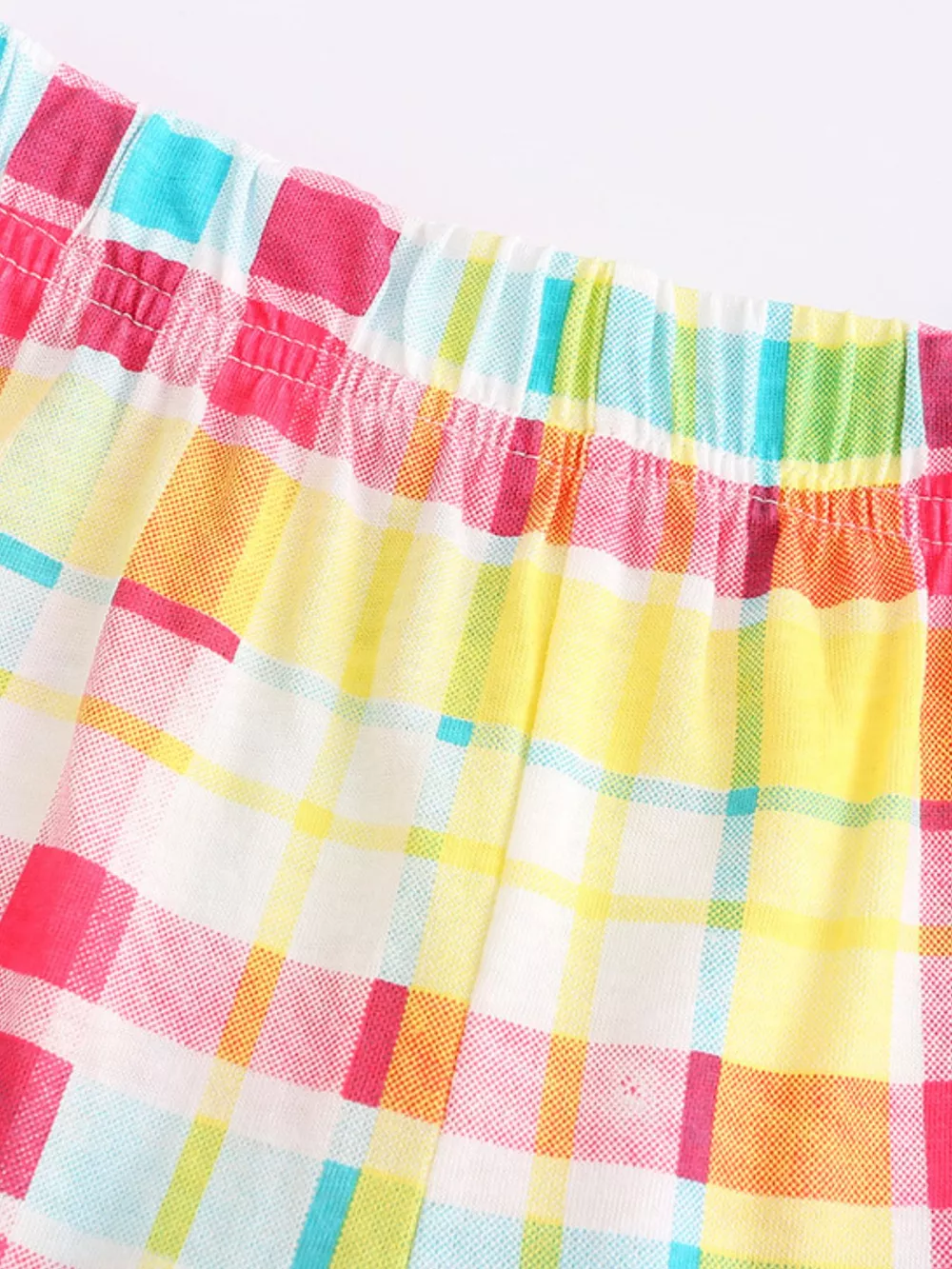 Children's Butterfly Flutter Sleeve Top and Plaid Shorts Set, image 3