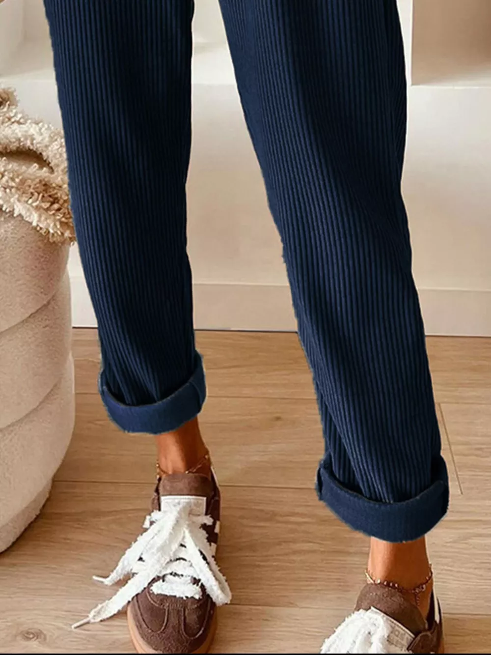 Casual Corduroy Drawstring Waist Pants, image 5