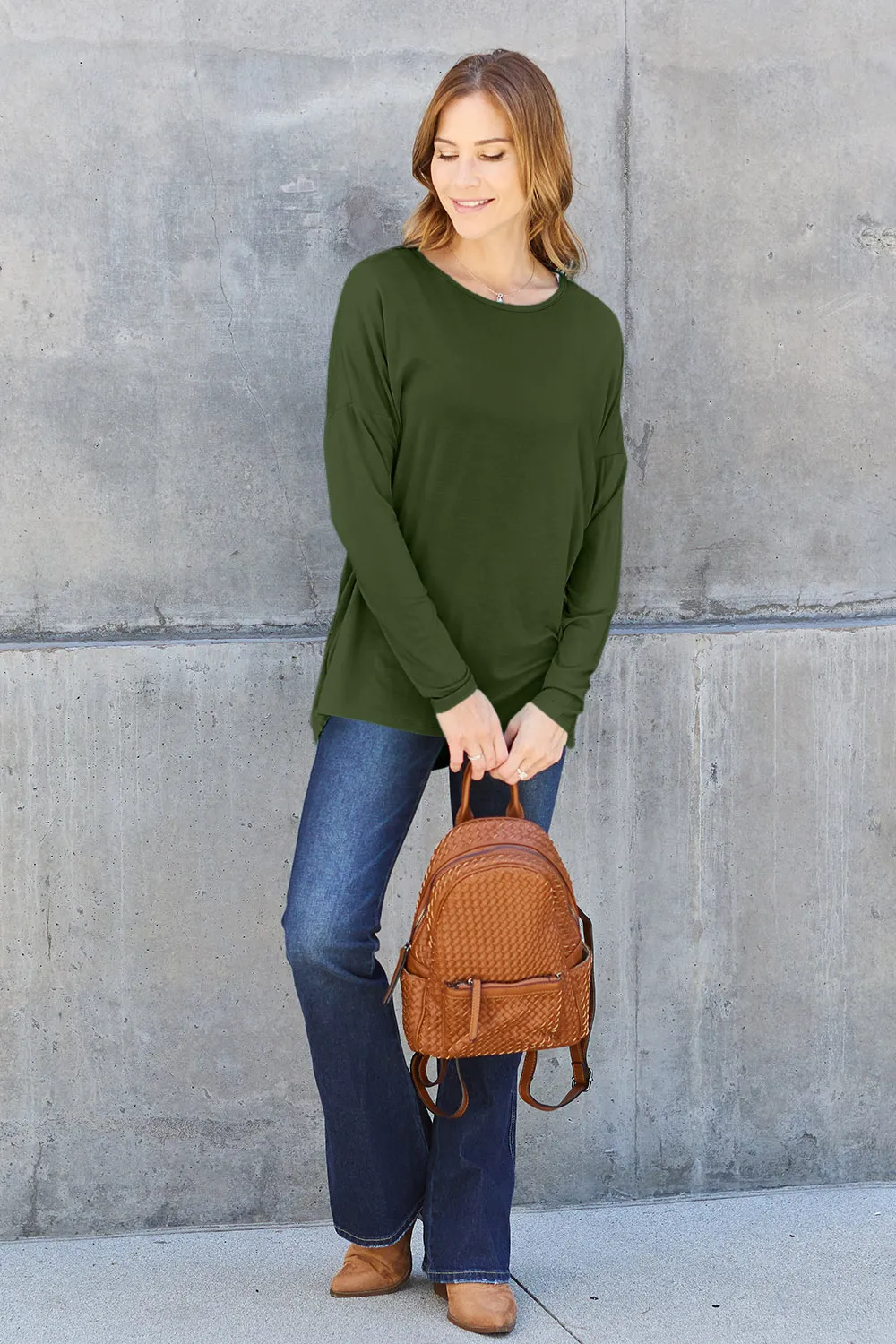 Full Size Round Neck Dropped Shoulder T-Shirt, image 14
