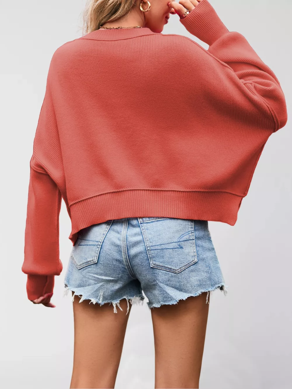 Round Neck Dropped Shoulder Sweater, image 24