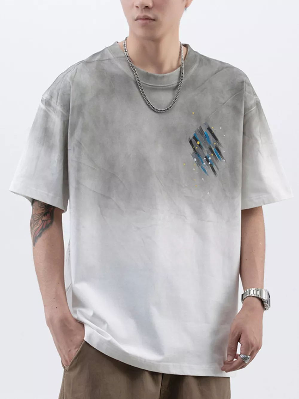 Men's Plus Size Round Neck Short Sleeve T-Shirt, image 6