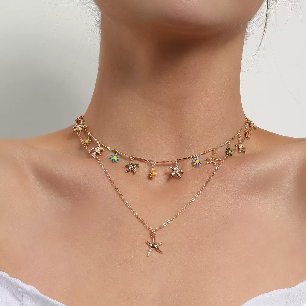 Starfish Charm Double Layered Necklace, image 2