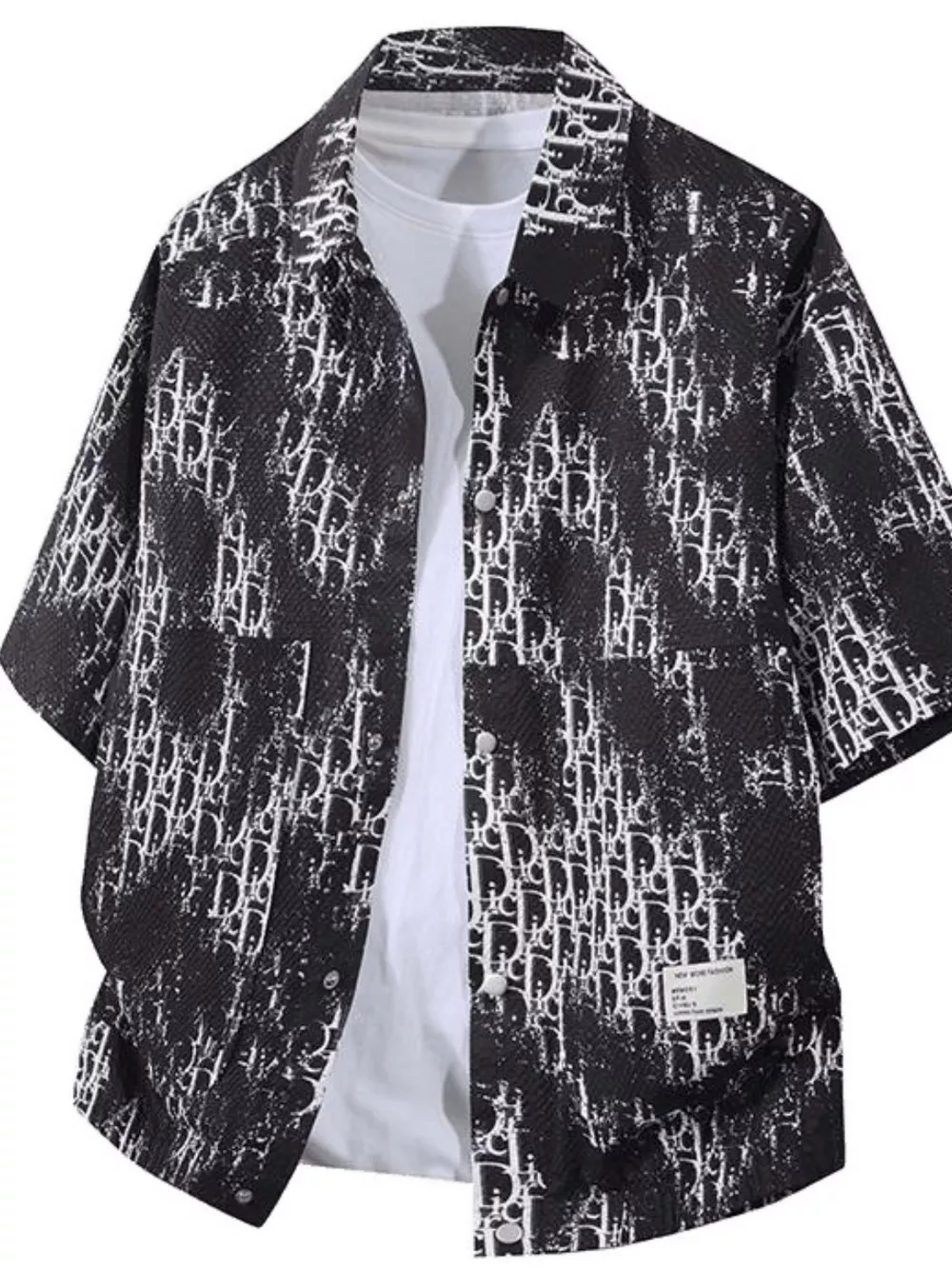 Men's Plus Size Button Up Half Sleeve Shirt