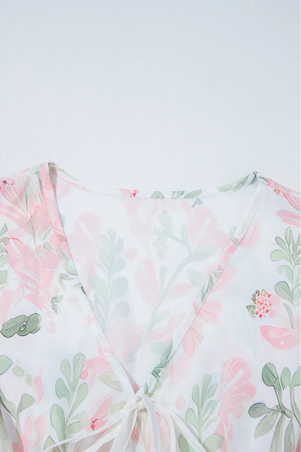 Tied Printed Short Sleeve Blouse, image 4