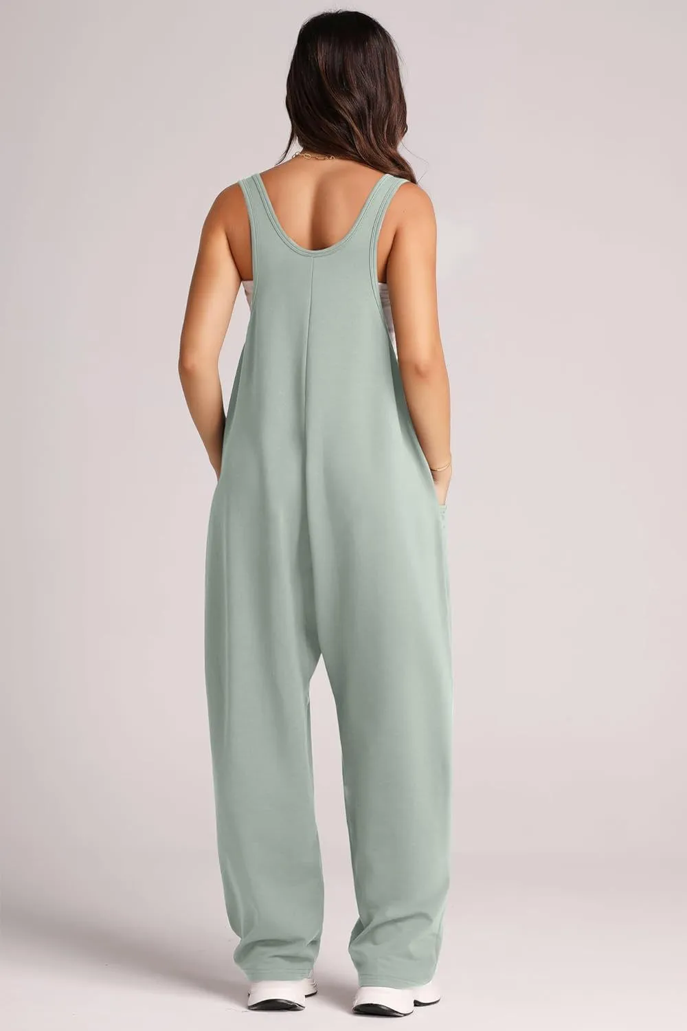V-Neck Wide Strap Overalls, image 5