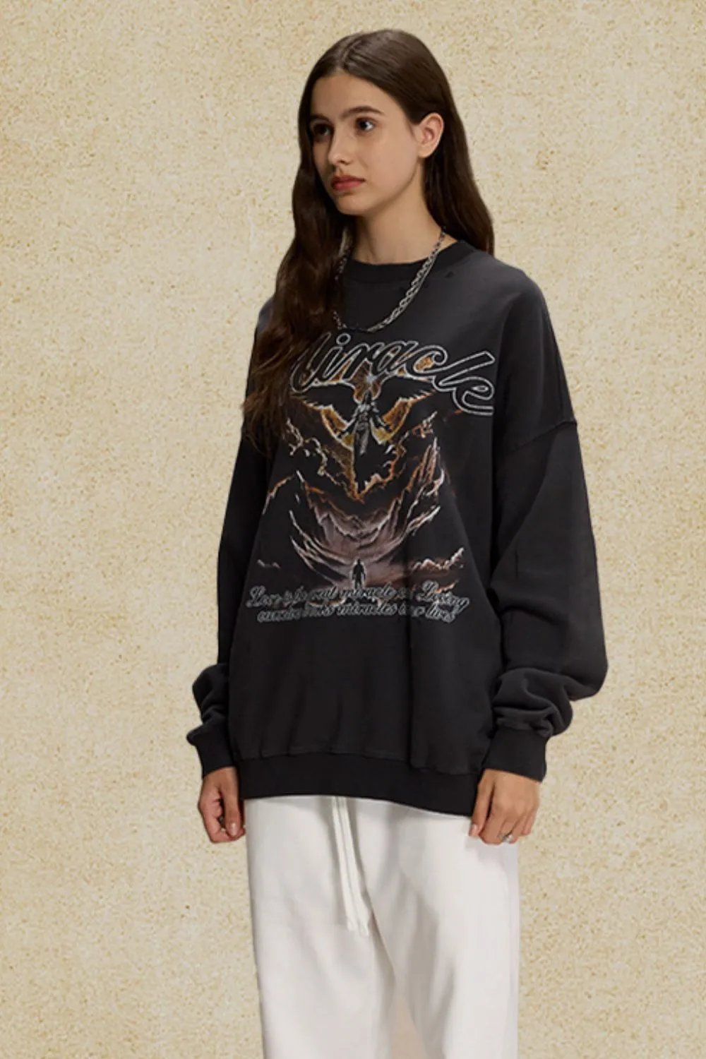 Men's Graphic Round Neck Long Sleeve T-Shirt, image 5